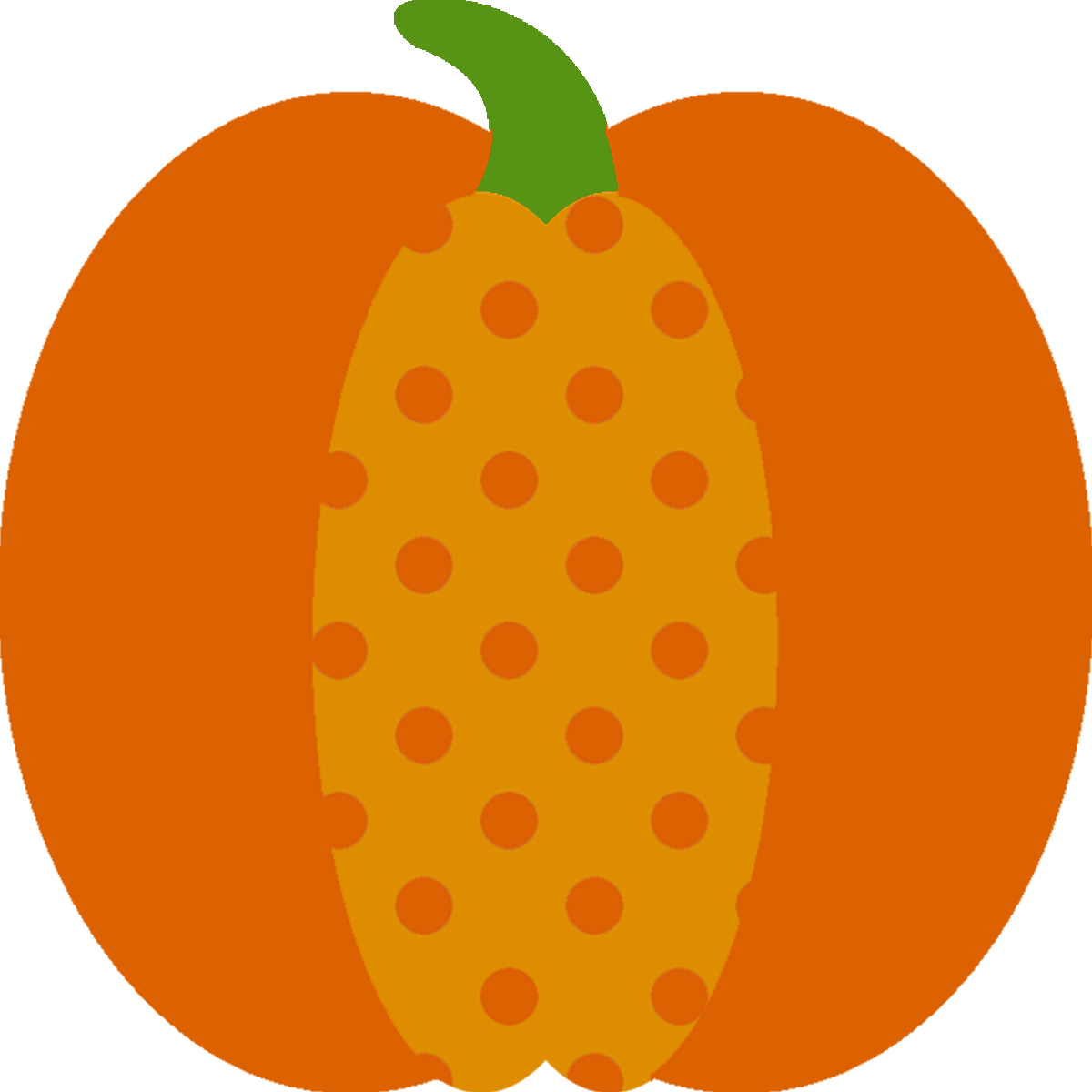 Clip Art - Polka Dot Pumpkin Clipart (1200x1200)