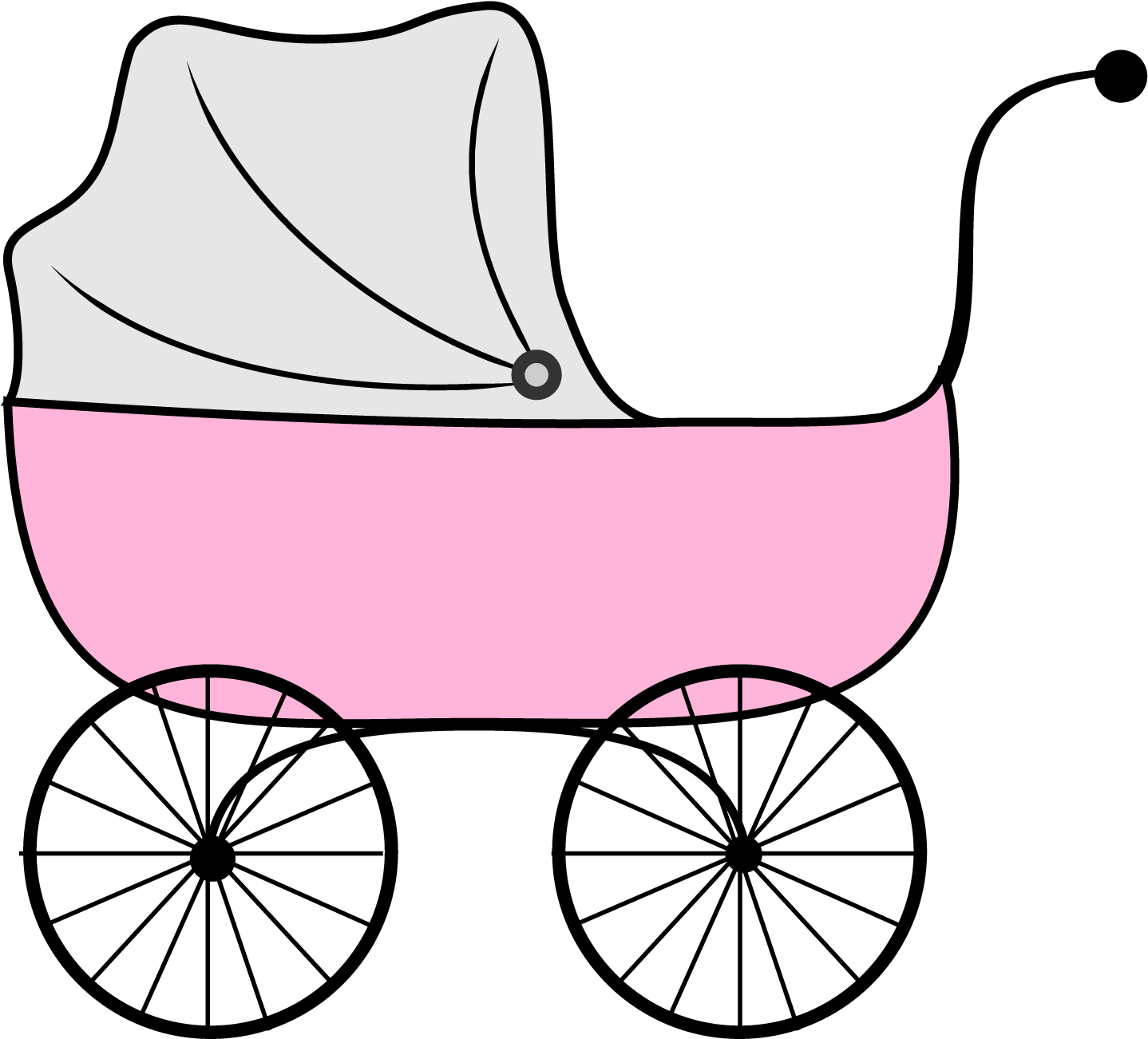 Baby Girl Free Girl Baby Shower Clip Art Free Vector - Baby Stroller Clipart Transparent (1500x1328)