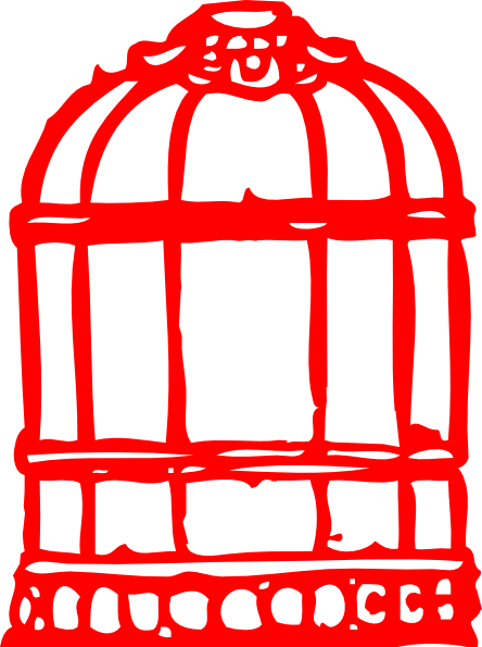 Birdcage Clipart Whimsical - Butterflies In A Birdcage Art Print - Vintage Art Print (444x595)
