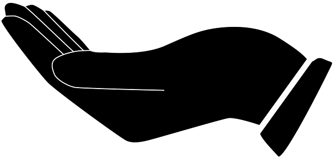 Asking Begging Cupped Giving Hands Human R - Cupped Hand Silhouette (680x340)