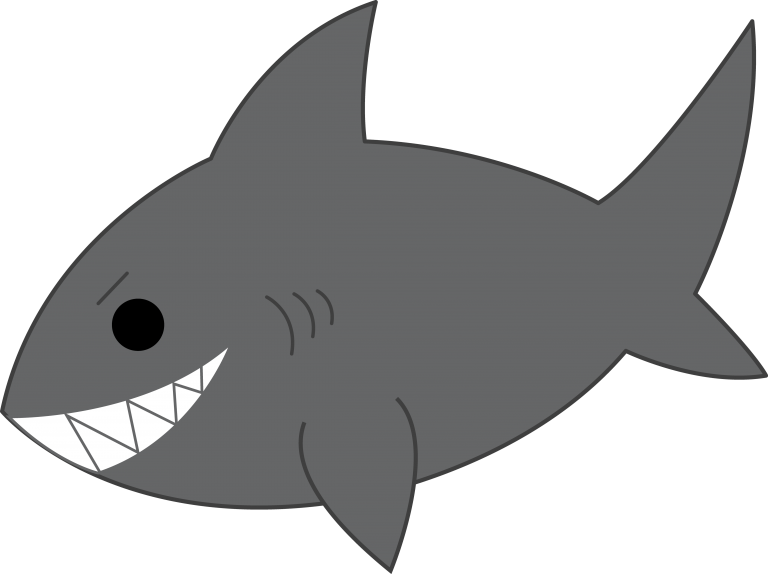 Shark Black And White Shark Clip Art Black And White - Clipart Of A Shark (768x574)