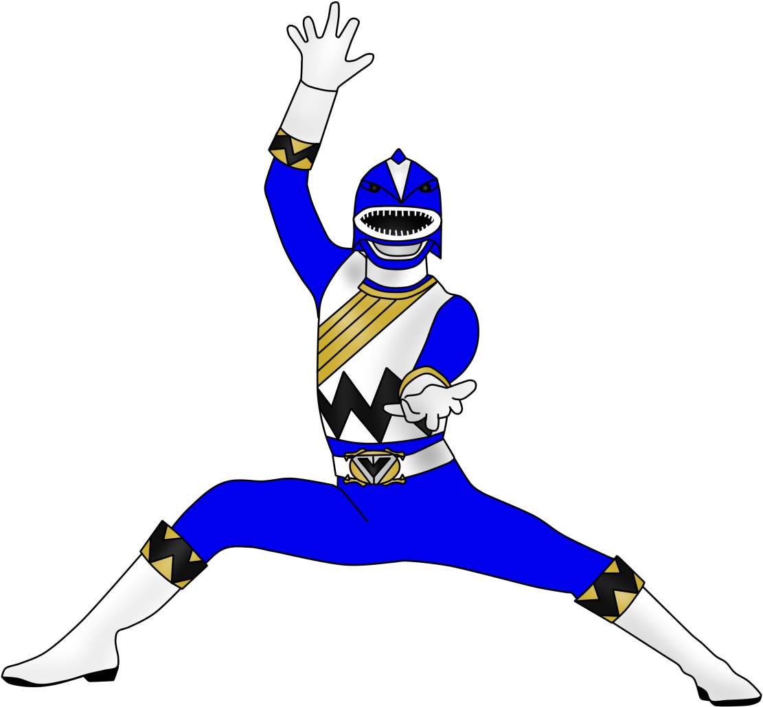 Blue Shark Ranger By Iyuuga-d9h87ue - Blue Power Ranger Cartoon (1122x1059)