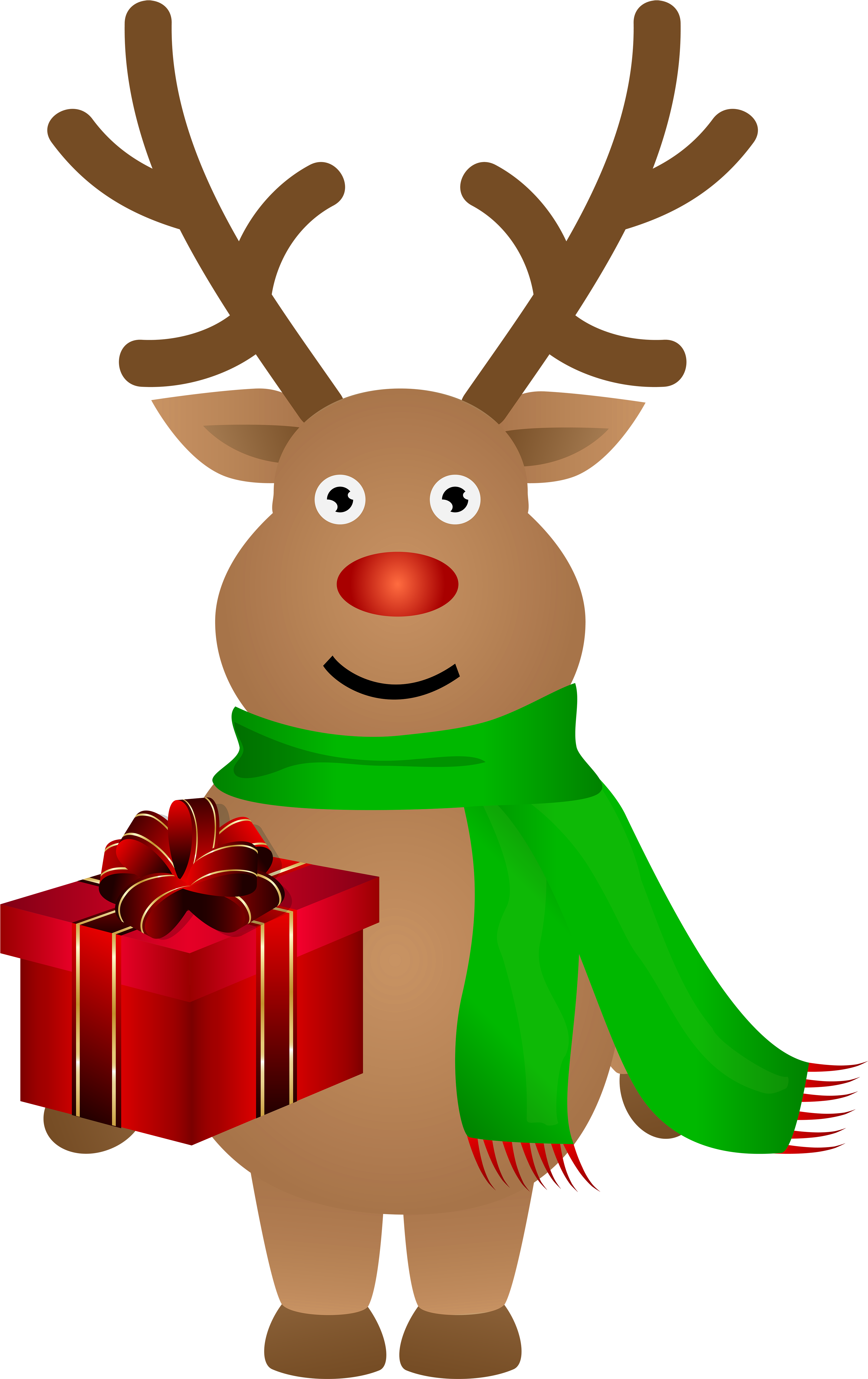 Cute Christmas Reindeer Png Clip Art Image - Reindeer Crystal Ear Studs. Silver. Personalised Message. (3881x6000)