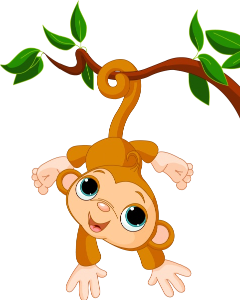 Hanging Monkey Clipart - Baby Monkey Clip Art (600x600)