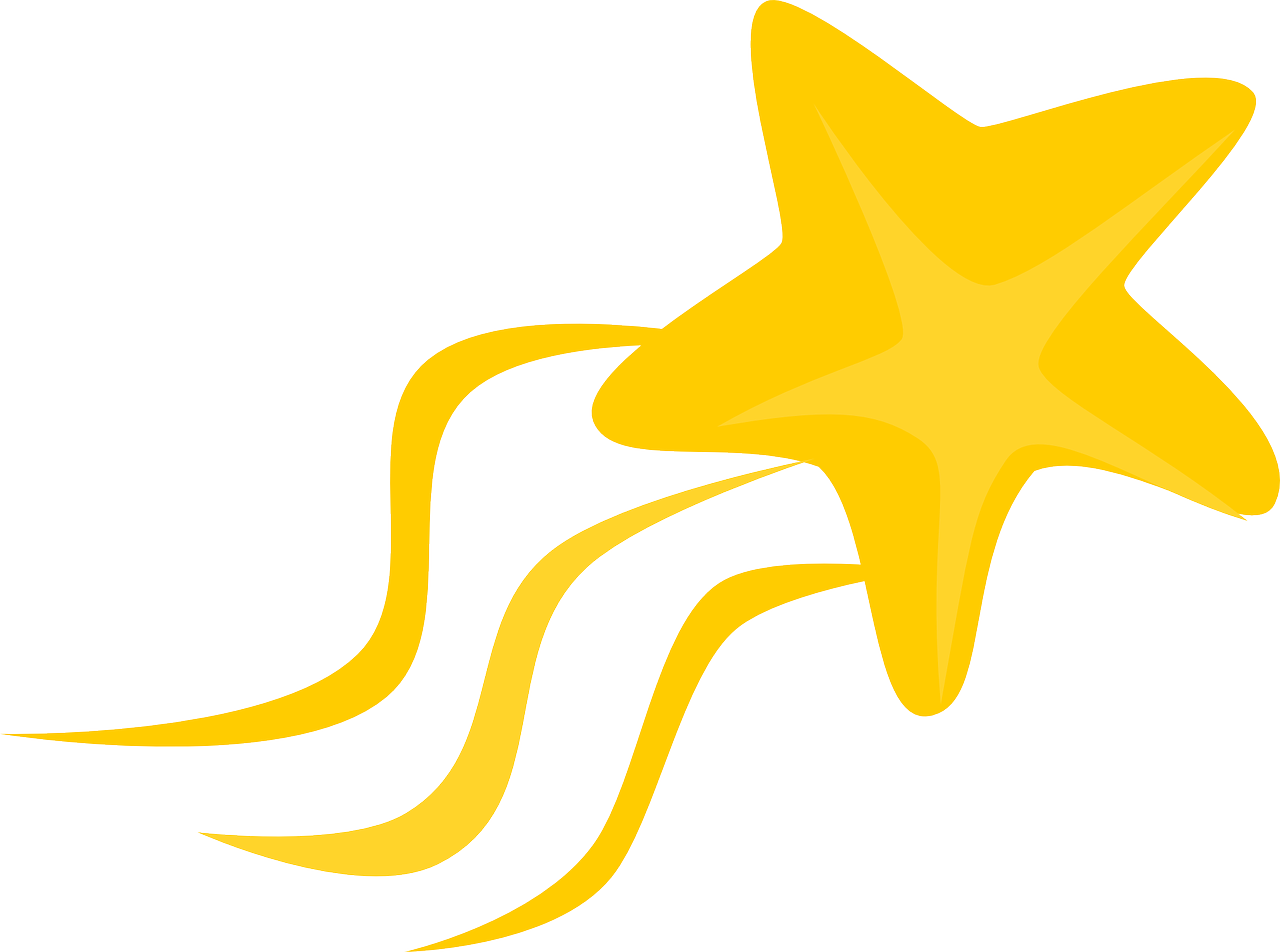 Shooting Star Meteoroid Star Meteorite Yellow - Shooting Star Clipart (1280x952)