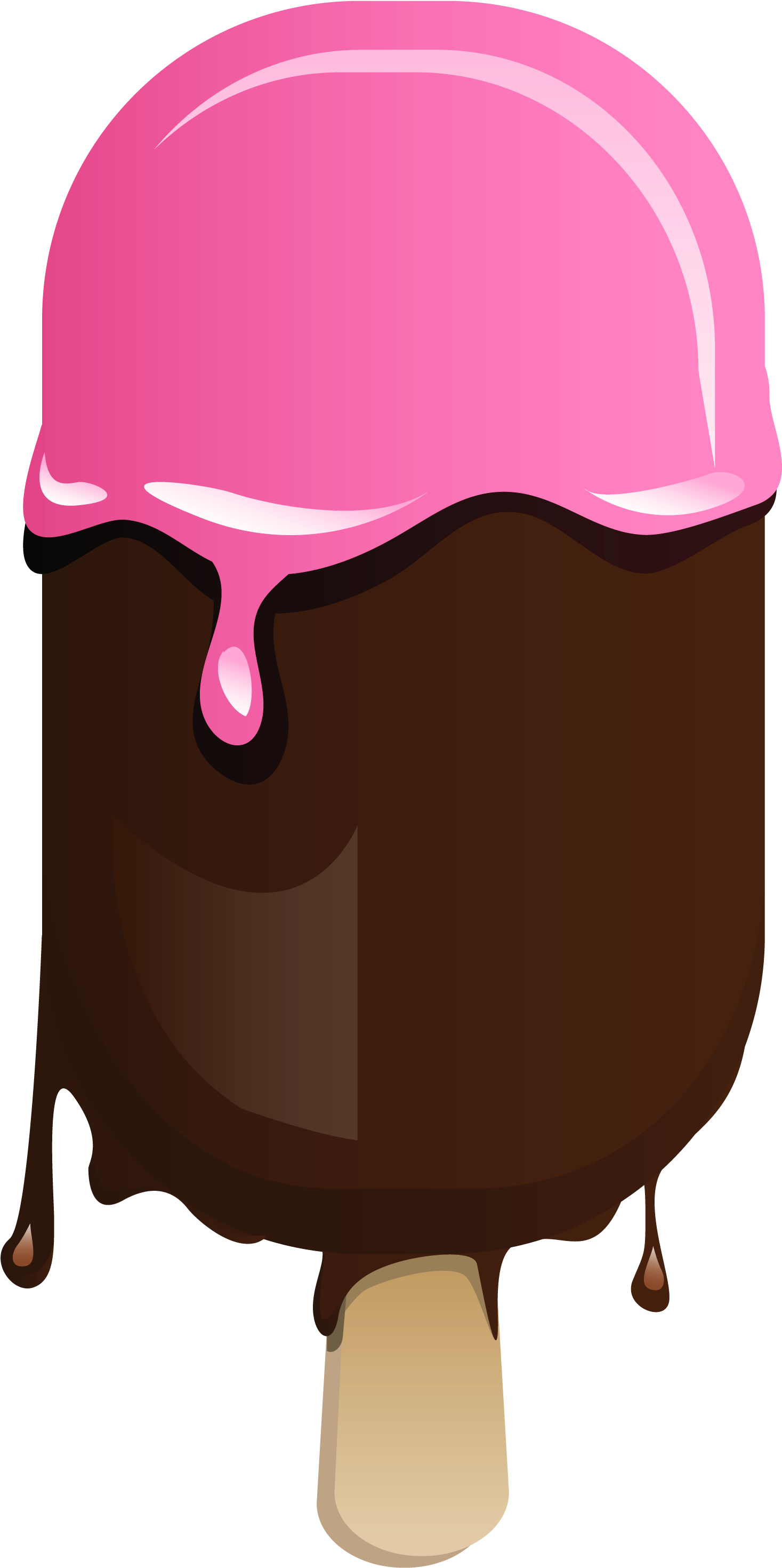Brown Clipart Ice Cream - Paletas Dibujos Animados (1611x3132)