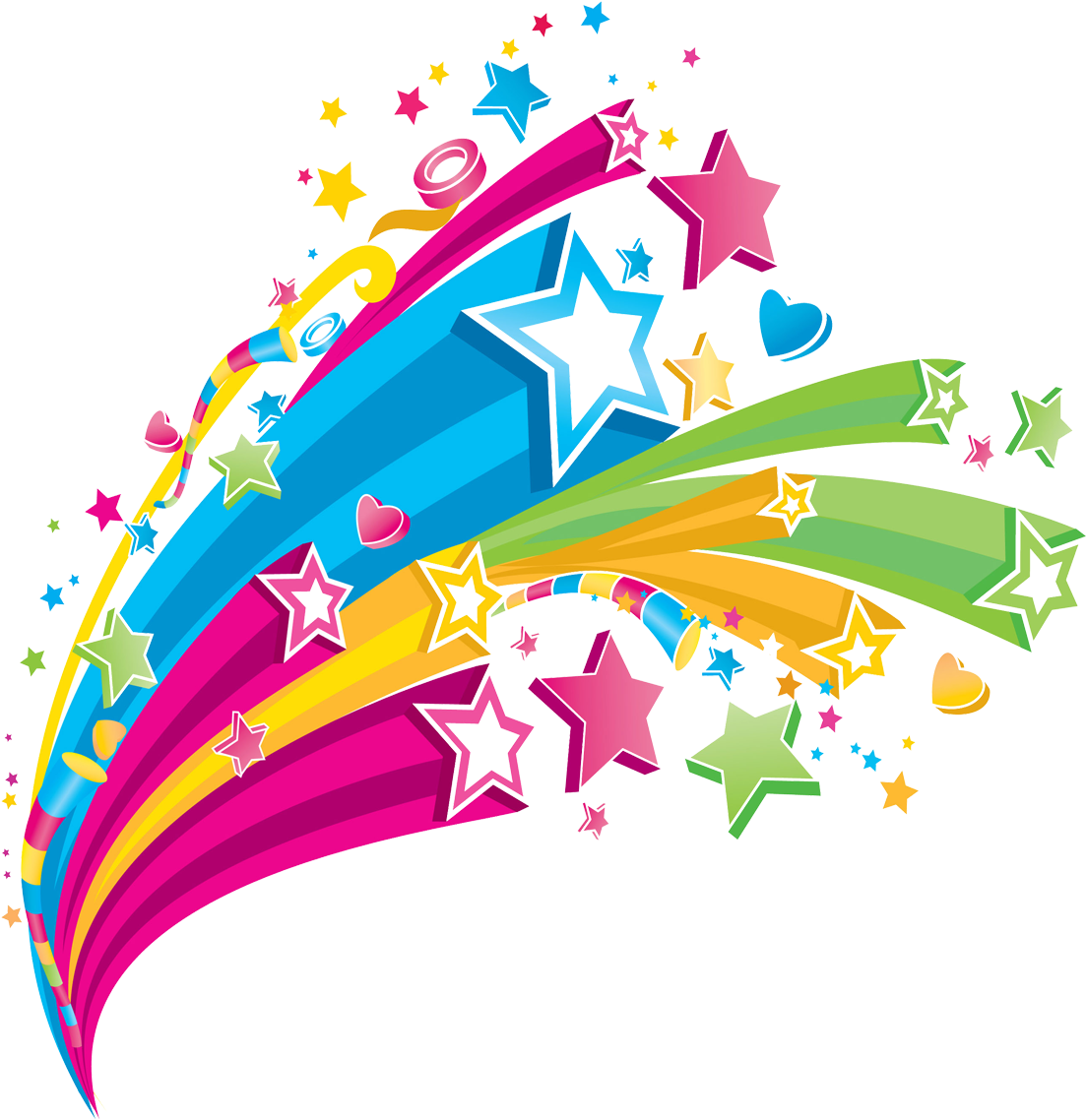 Colorful Clipart Colorful Star - Colorful Shooting Stars Clip Art (1425x1425)