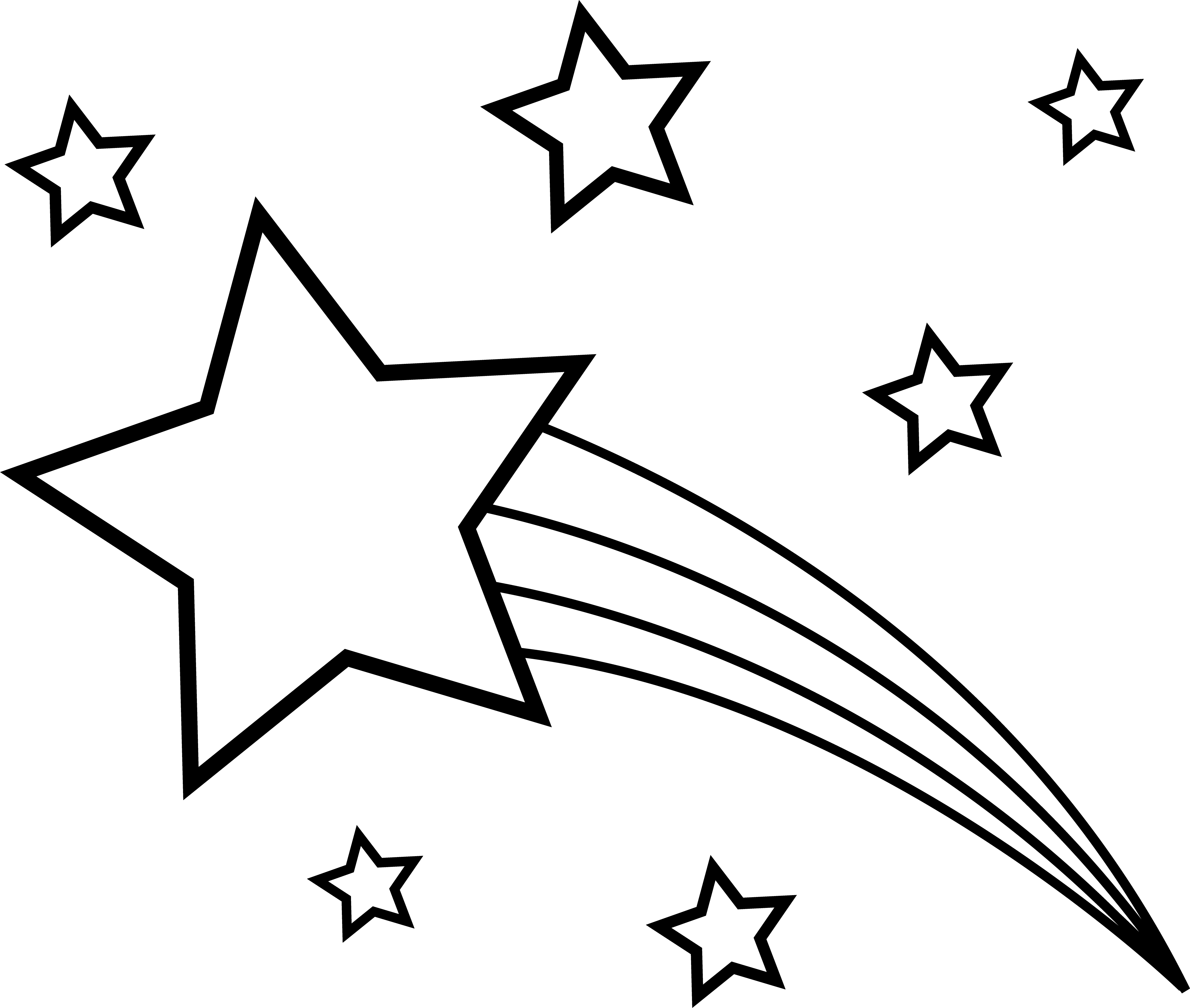 Shooting Star Clip Art Black And White - Custom Made Personalised Bead For European Slide Bracelets (5221x4421)