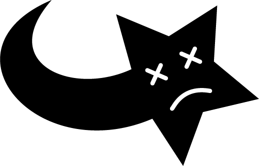 For - Shooting Star Logo Black And White (518x332)
