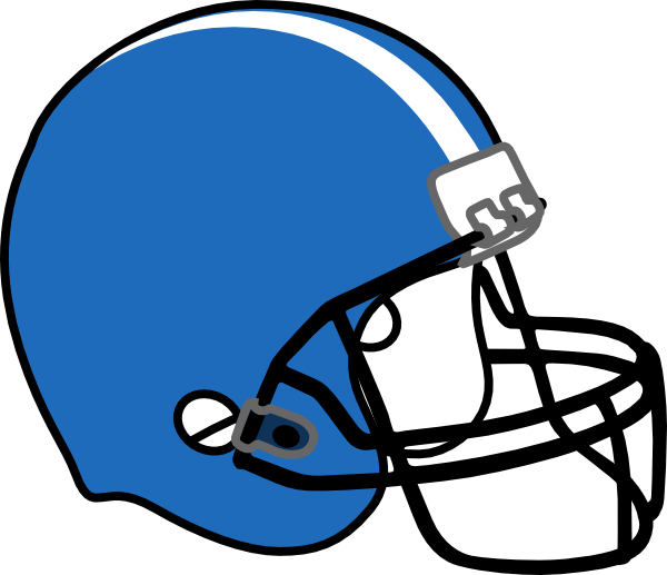 Football Helmet Blue Clip Art At Clker - Light Blue Football Helmet (600x517)