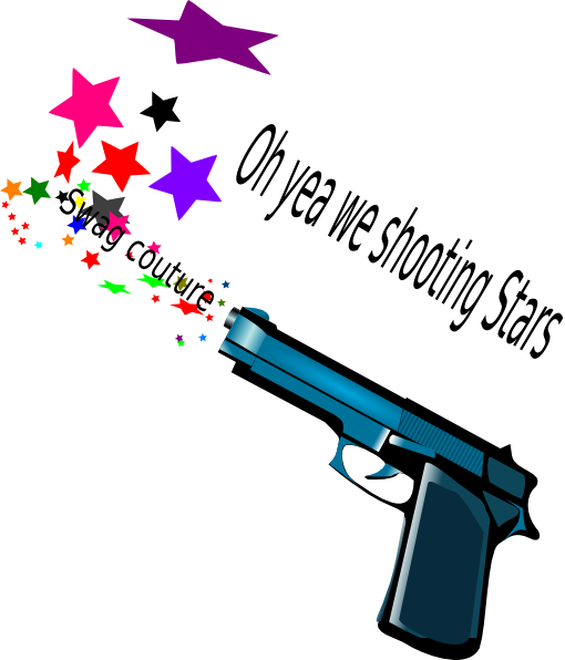 Shooting Stars Again Clip Art - Gun Clip Art (510x596)