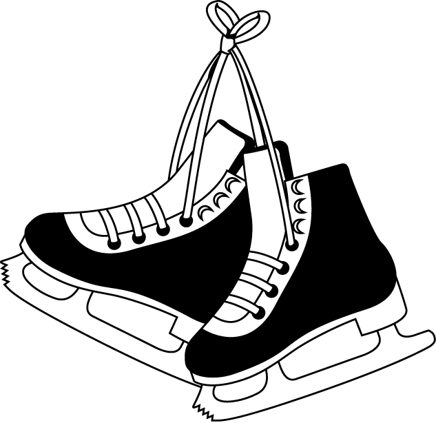 Ice - Hockey Skates Clipart (633x614)
