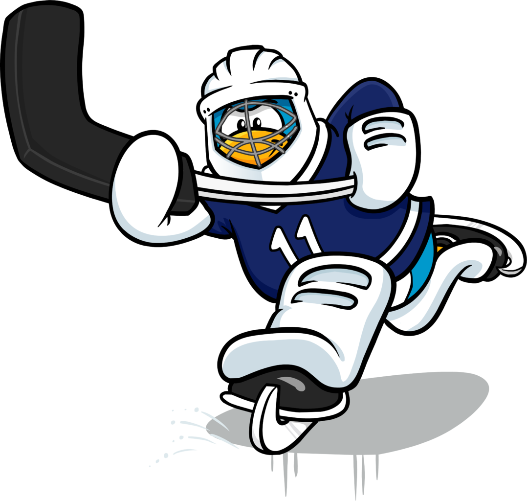 Let's Play Hockey Postcard Penguin - Penguin (1078x1024)