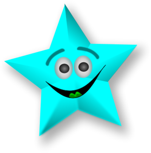 Smile - Green Smiling Star (600x608)