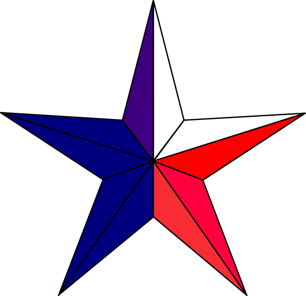 Red White And Blue Star Clipart Image Information - Red And Blue Star (600x580)