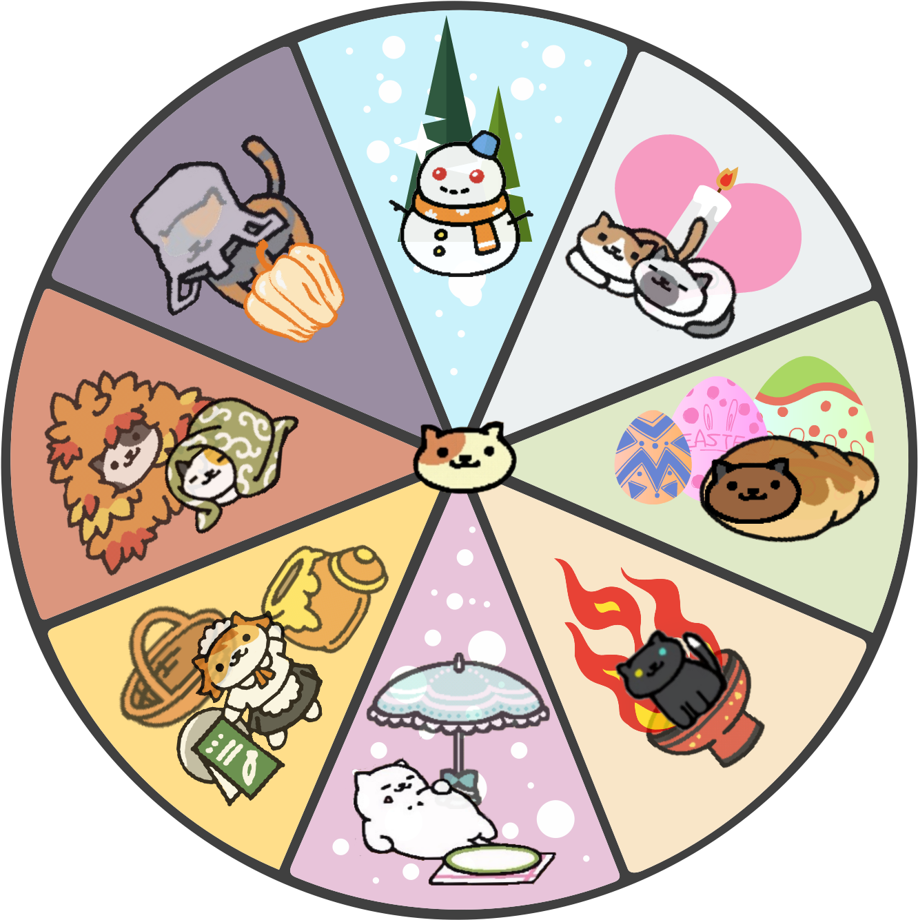 Neko Atsume Rare Cats (1381x1371)