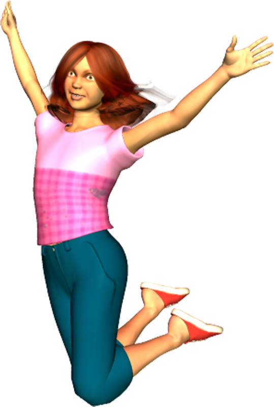 Katie Happy Jump Poser Png Clipart By Clipartcotttage - Happy Png Clip Art (539x800)