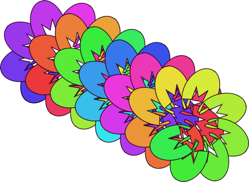 Shooting Star Clipart Colorful - Rainbow Flowers Transparent (800x586)