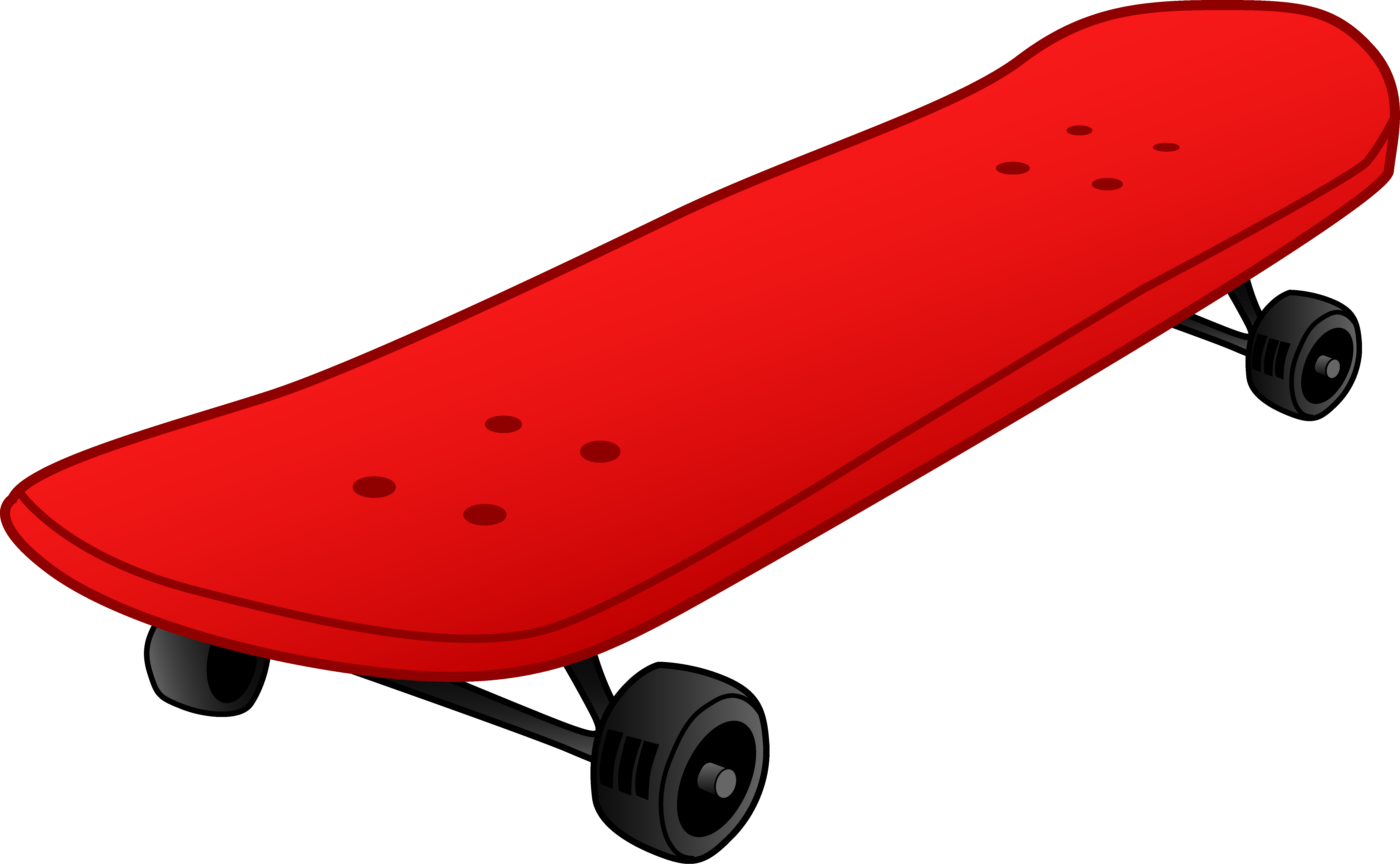 Red Skateboard Design Free Clip Art - Skateboard Clip Art (6371x3931)