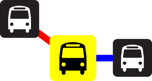 Station Bus Route Clip Art - Bus Route (600x321)