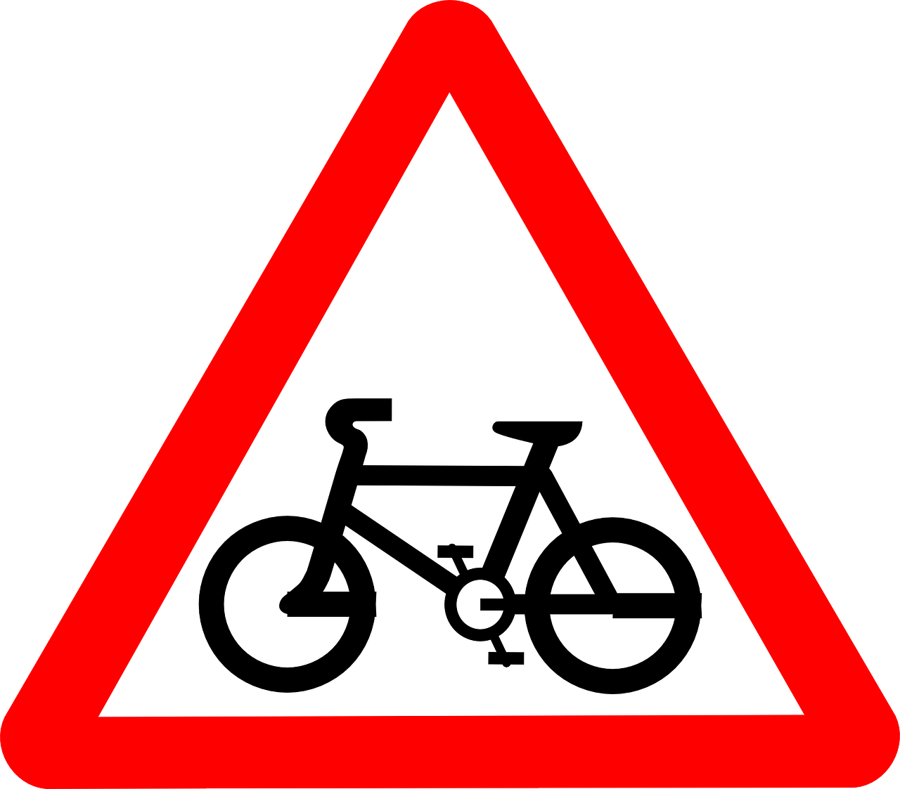 Route Clipart Free For Download - Bicycle Road Sign Transparent (854x750)