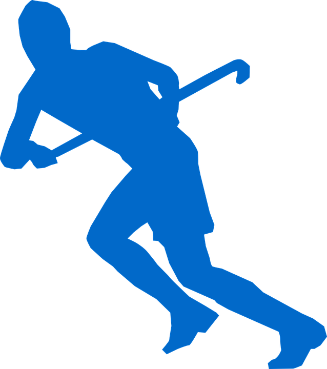 Hockey Hockey Stick Running Attack Run Sports - Field Hockey Player Clipart (638x720)