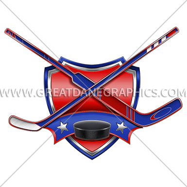 Hockey Sticks Crest - Emblem (385x385)