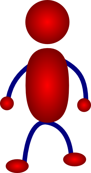 Stick Person Standing Clipart - Stickman Figure Red Clipart (312x593)