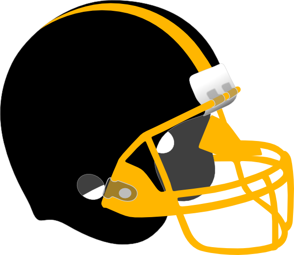 Football Helmet Clip Art - Black And Gold Football (600x519)
