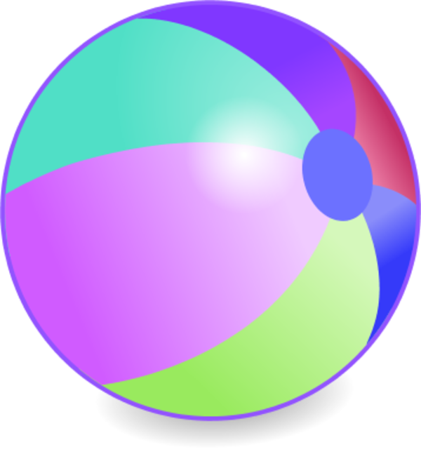 Beach Ball Clip Art - Beach Ball Clipart Transparent (600x647)