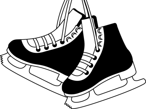 Figure Skates Drawing - Clip Art Hockey Skates (618x464)