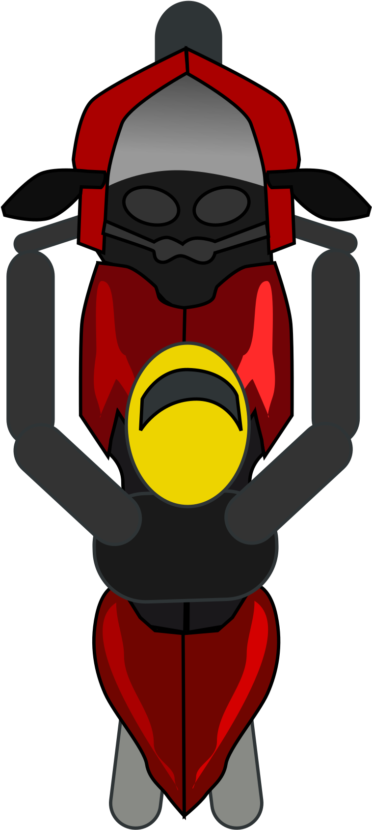 Clipart Racing Bike Top Down For Games - Motorcycle Vector Top View Png (960x2400)