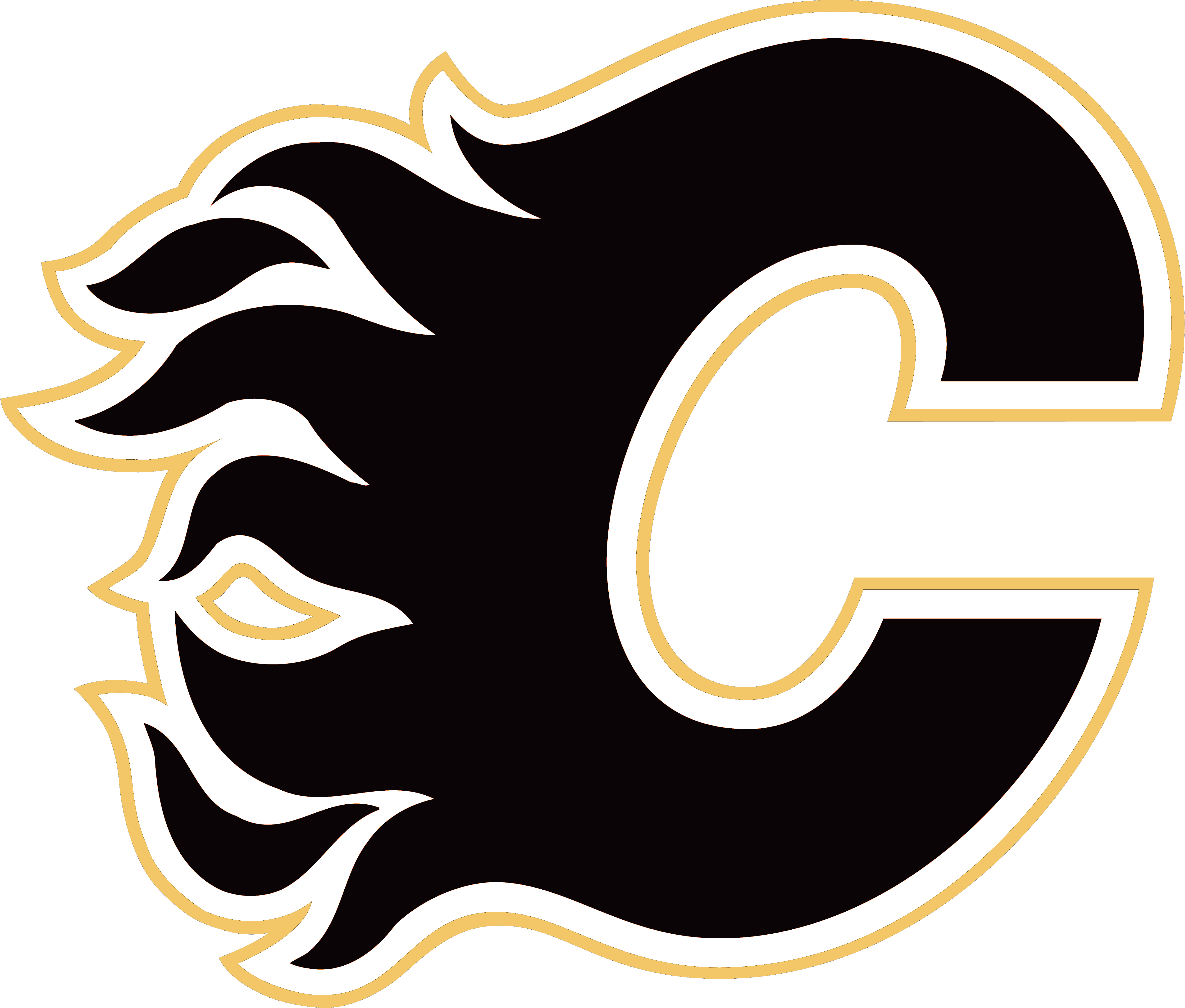 Calgary Flames Logo, Black - Calgary Flames Logo Vector (5000x4257)
