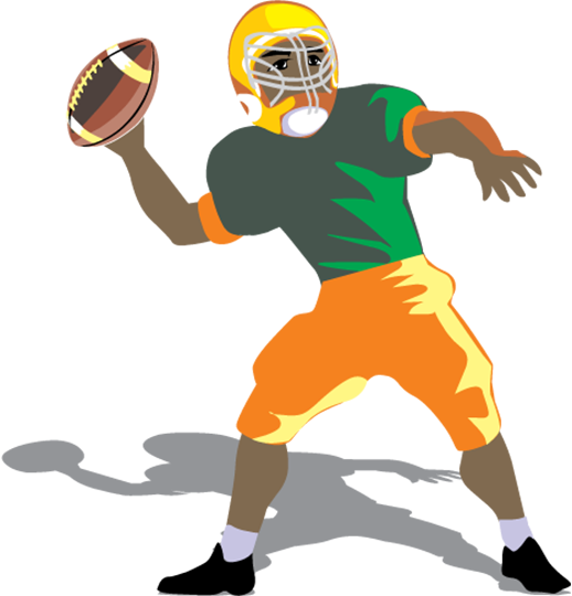 We Offer Both Football And Baseball - Quarterback Clipart (518x540)