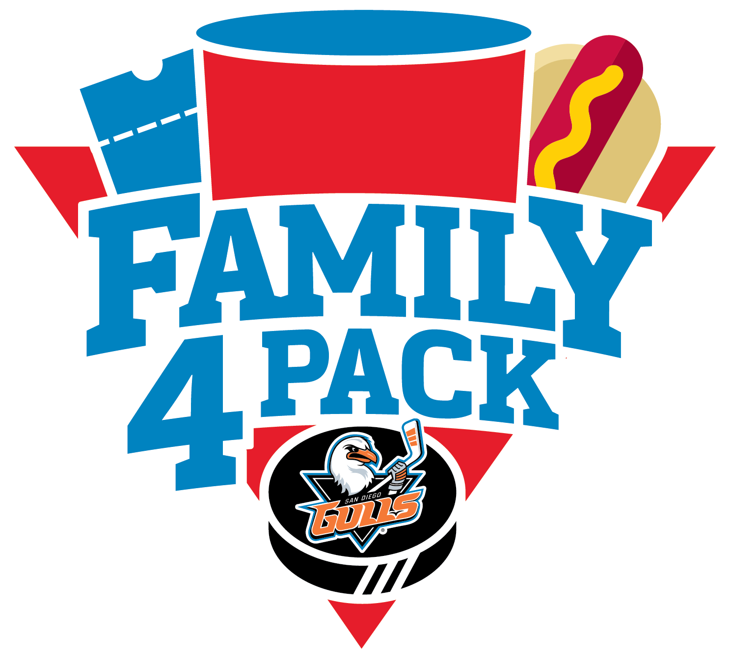 The San Diego Gulls Family Four Pack Is A Great Way - Family Pack Logo (1487x1348)