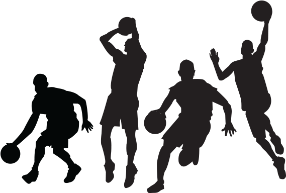 Basketball Jump Shot Sport Clip Art - Basketball Player Silhouette Vector (1200x628)