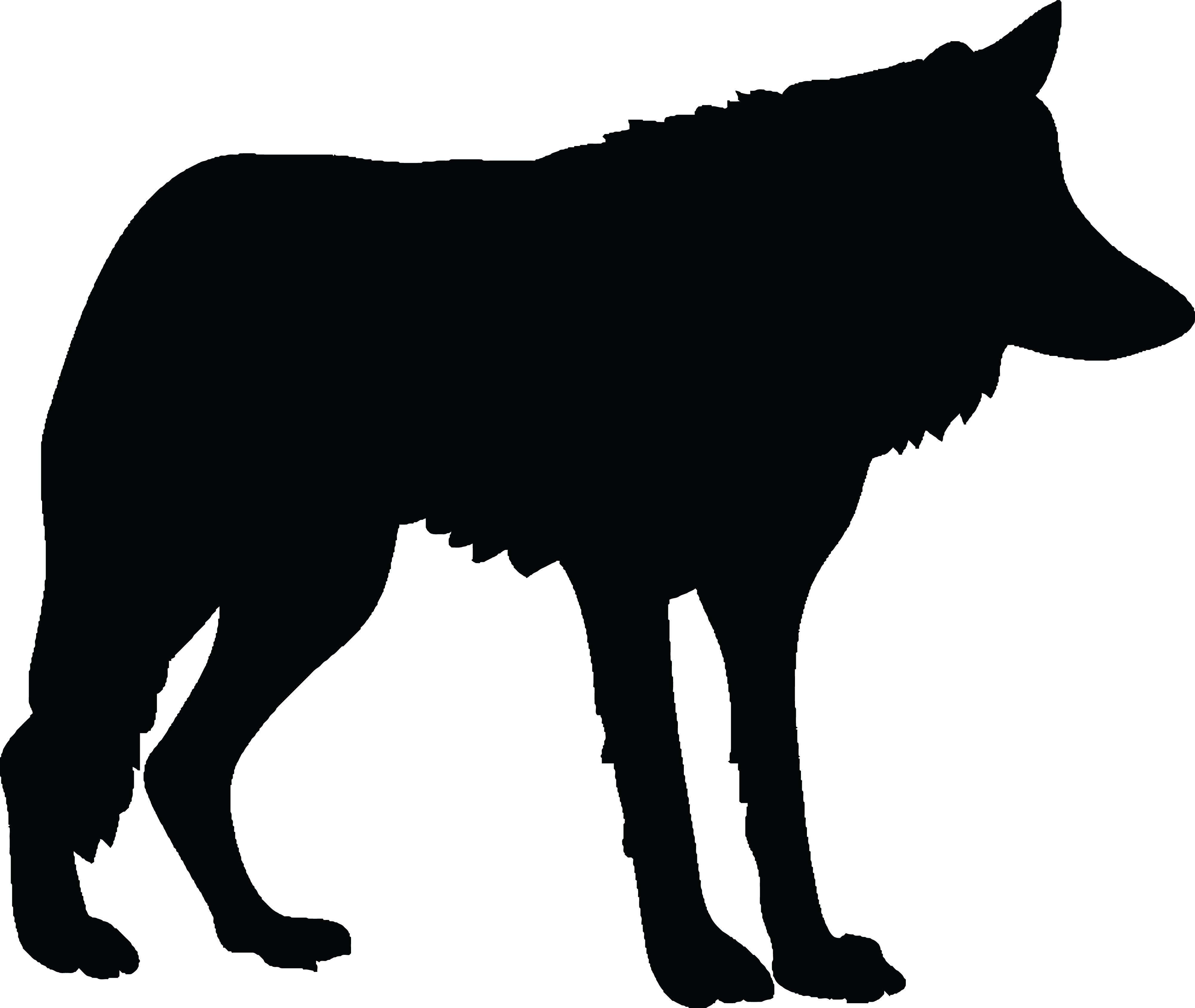 Free Clipart Of A Wolf - Wolf Silhouette Png (4000x3376)
