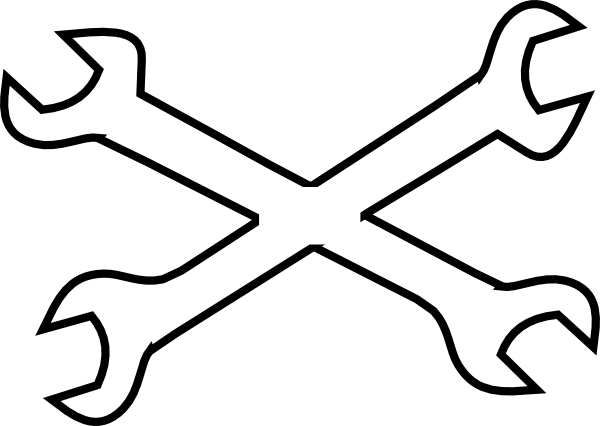 Crossed Wrench Clipart - Wrenches Clip Art (600x426)