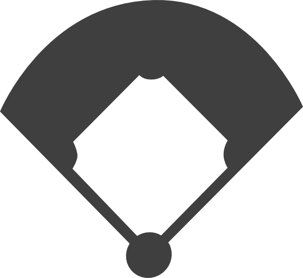Baseball Field Clip Art At Clker - Black And White Baseball Field Clipart (600x550)