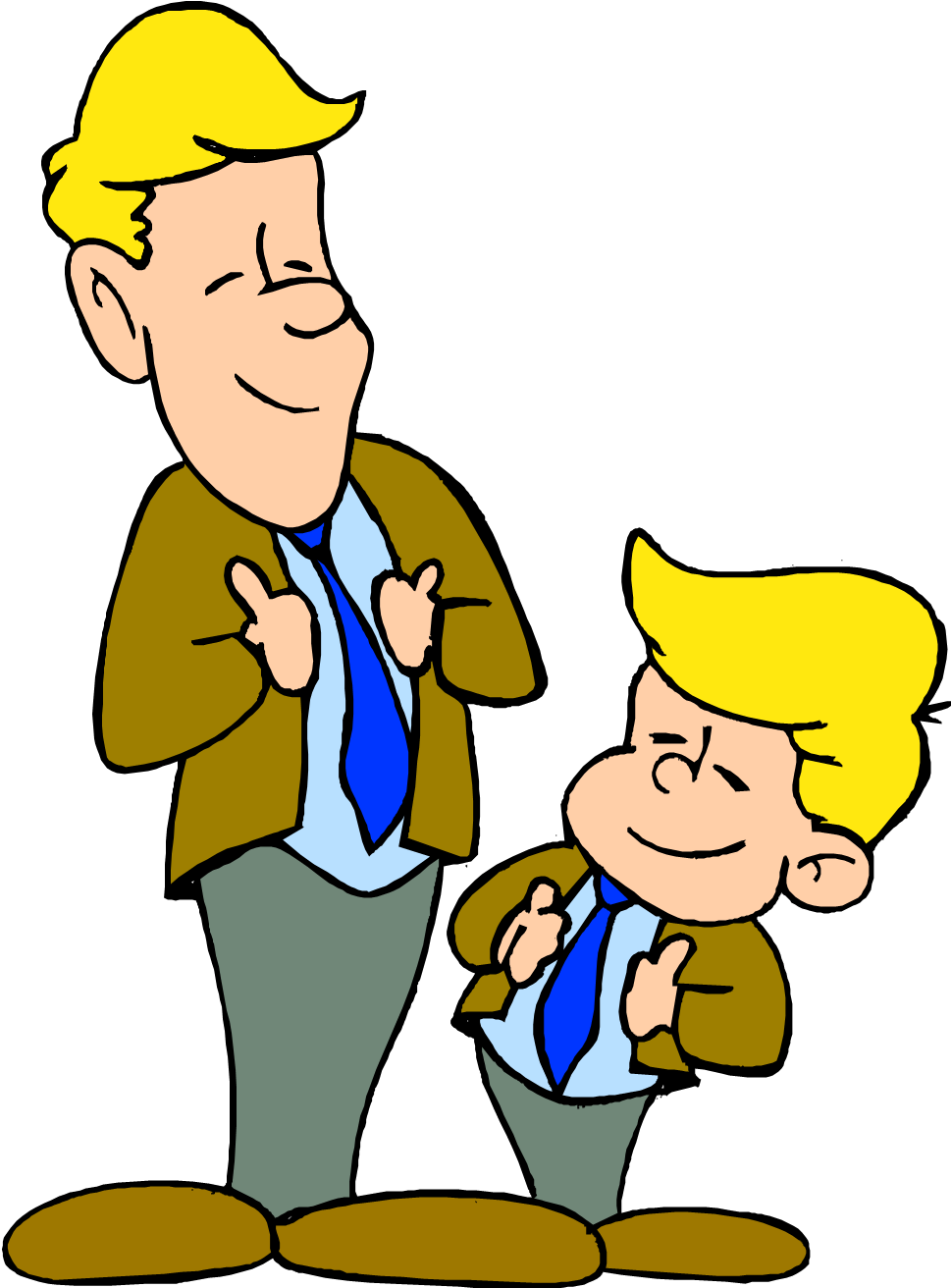 Colorful Father And Son Clipart - Father Son Clip Art (969x1321)