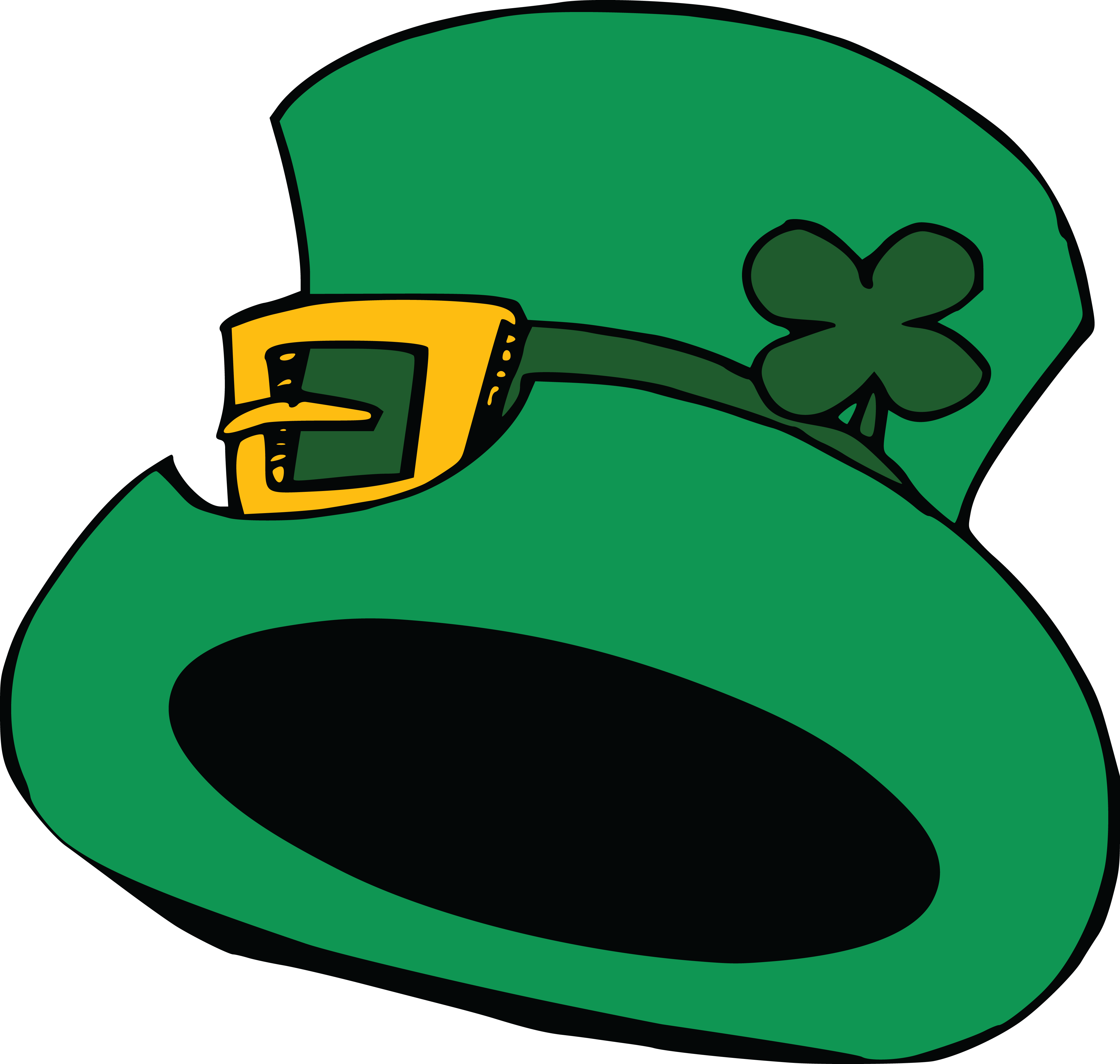 Free Clipart Of A St Patricks Day Leprechaun Hat - St Patricks Day Clip Art (4000x3803)