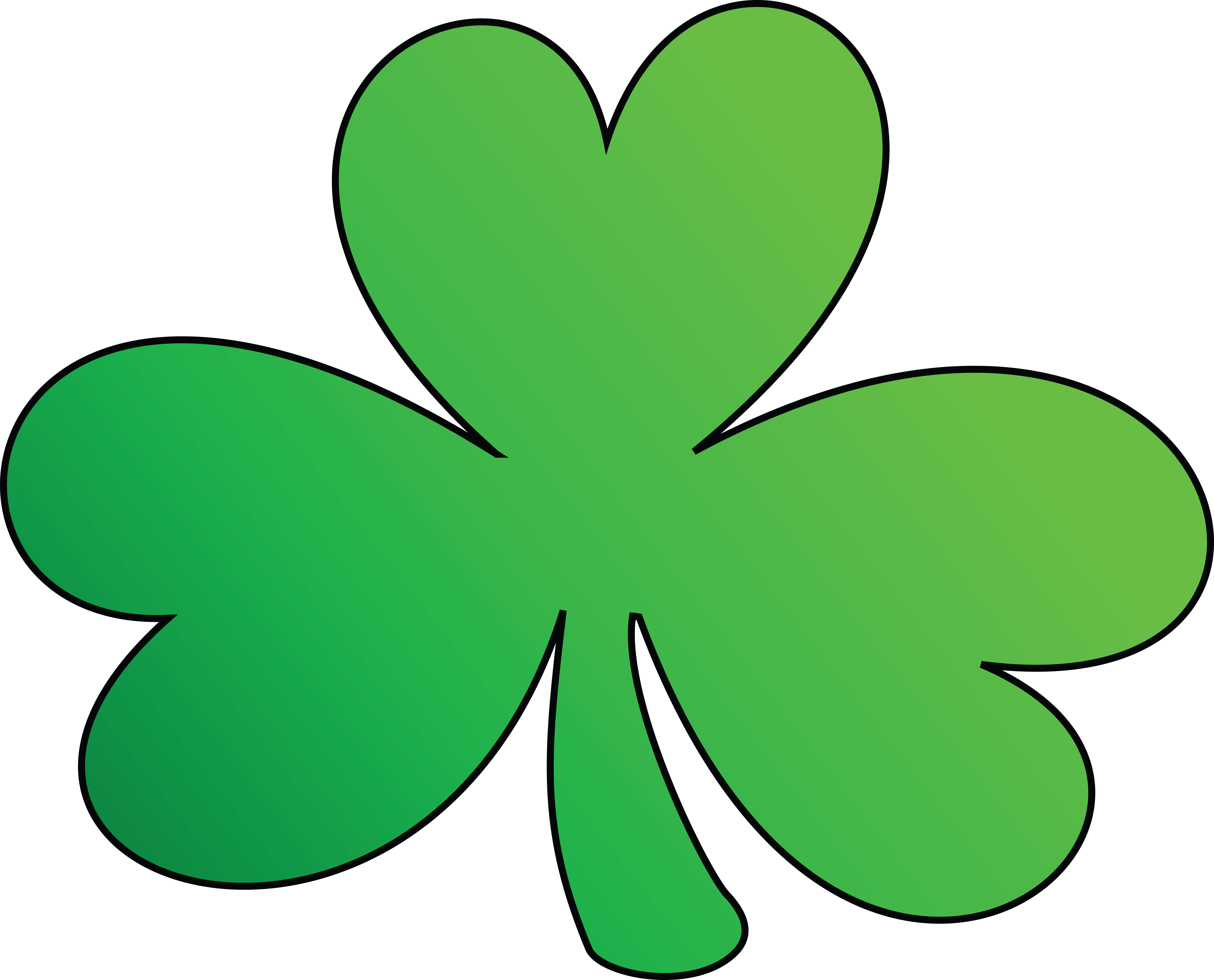 Free Clipart Of A Green Outlined Clover Shamrock, St - St Patrick's Day Green Clover (4000x3230)