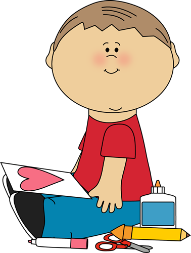 Valentine's Day Clip Art Valentine's - Boy Drawing Clipart (378x500)