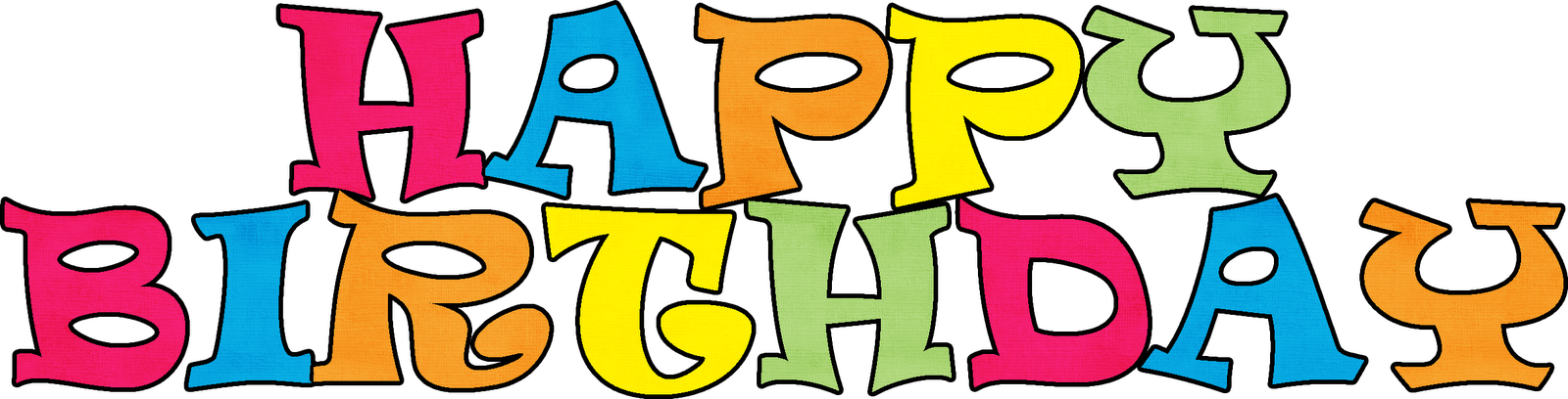 Happy Birthday Png Text - Happy Birthday Clip Art (1600x408)
