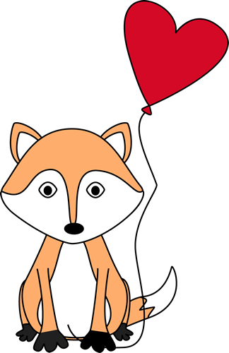 Valentine's Day Fox - Valentines Day Clip Art Fox (324x500)
