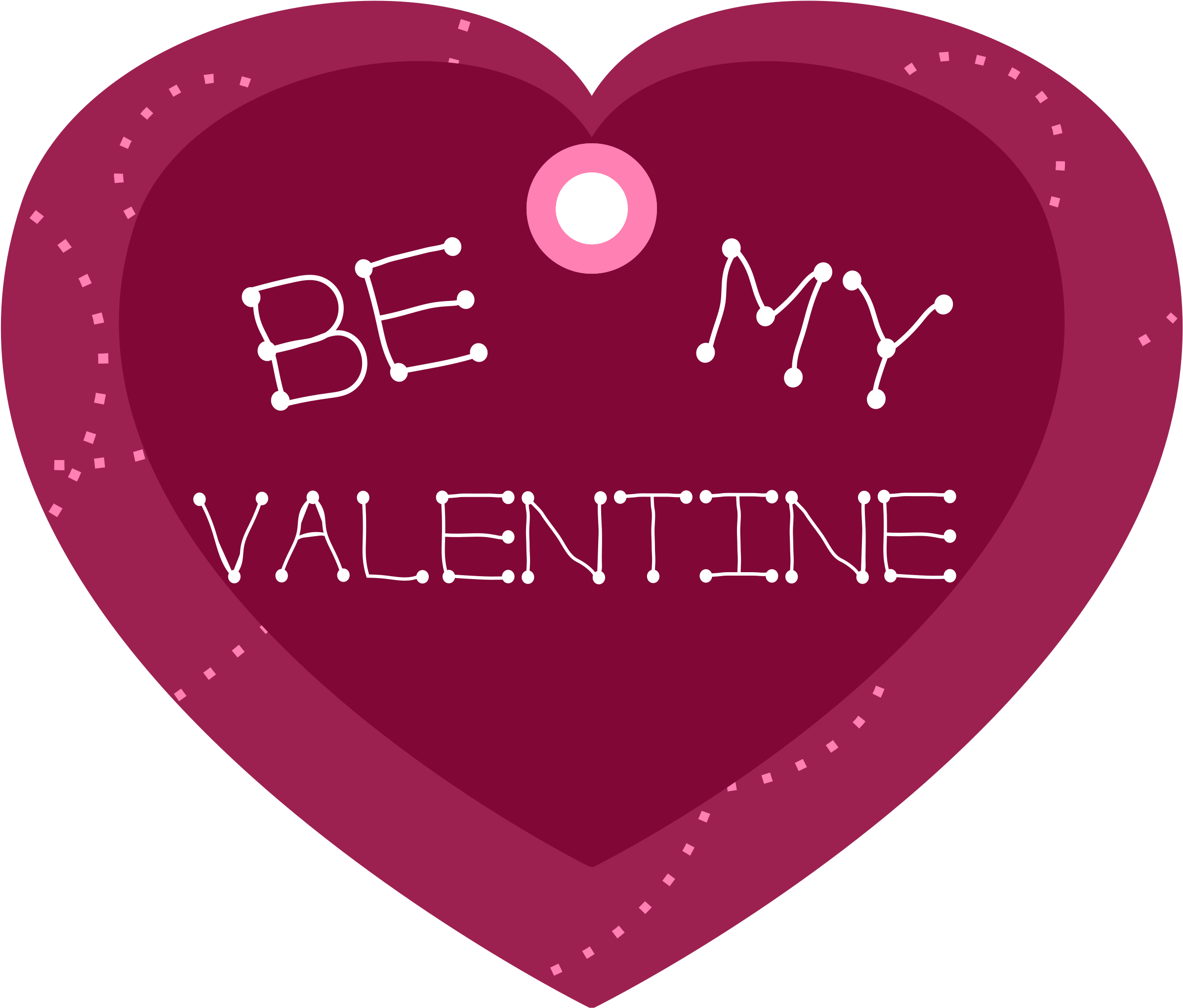 Free Vector Be My Valentine Heart Shaped Gift Tag Clip - My Valentine Heart (2400x2049)