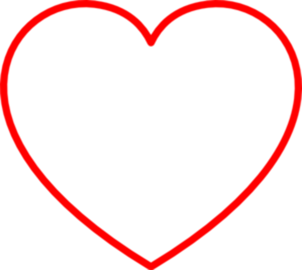 Homey Design Heart Clip Art Outline Red Clipart Md - Red Heart Outline Clipart (600x536)