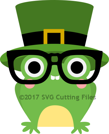 Nerdy St Patricks Day Frog - Cartoon (367x450)