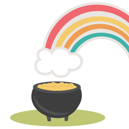 Rainbow With Pot Of Gold Svg Cutting File St - Cute Pot Of Gold (432x432)