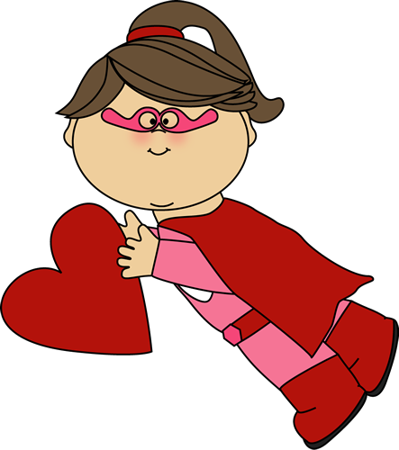 Girl - Superhero Valentine Clip Art (443x500)
